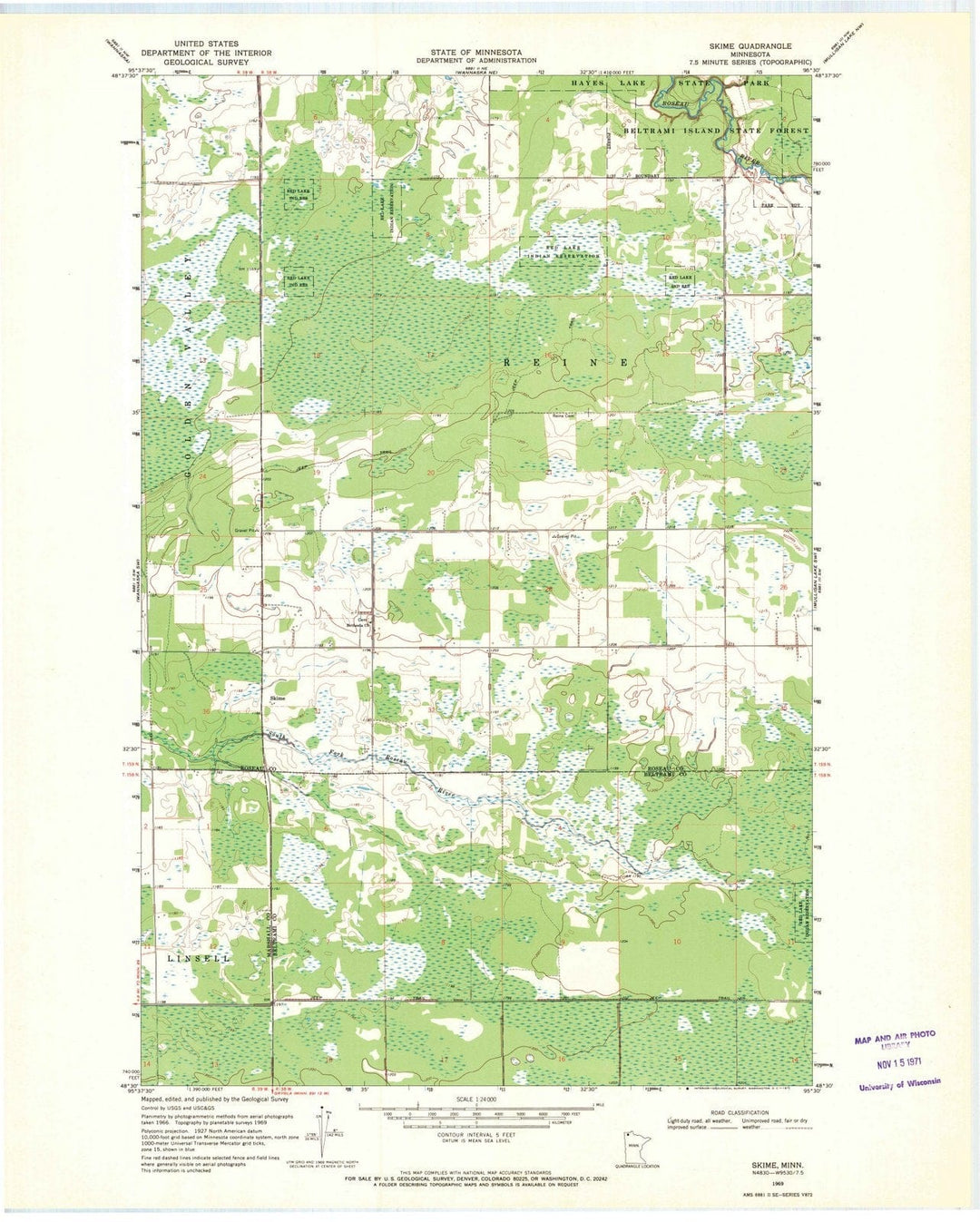 1969 Skime, MN - Minnesota - USGS Topographic Map