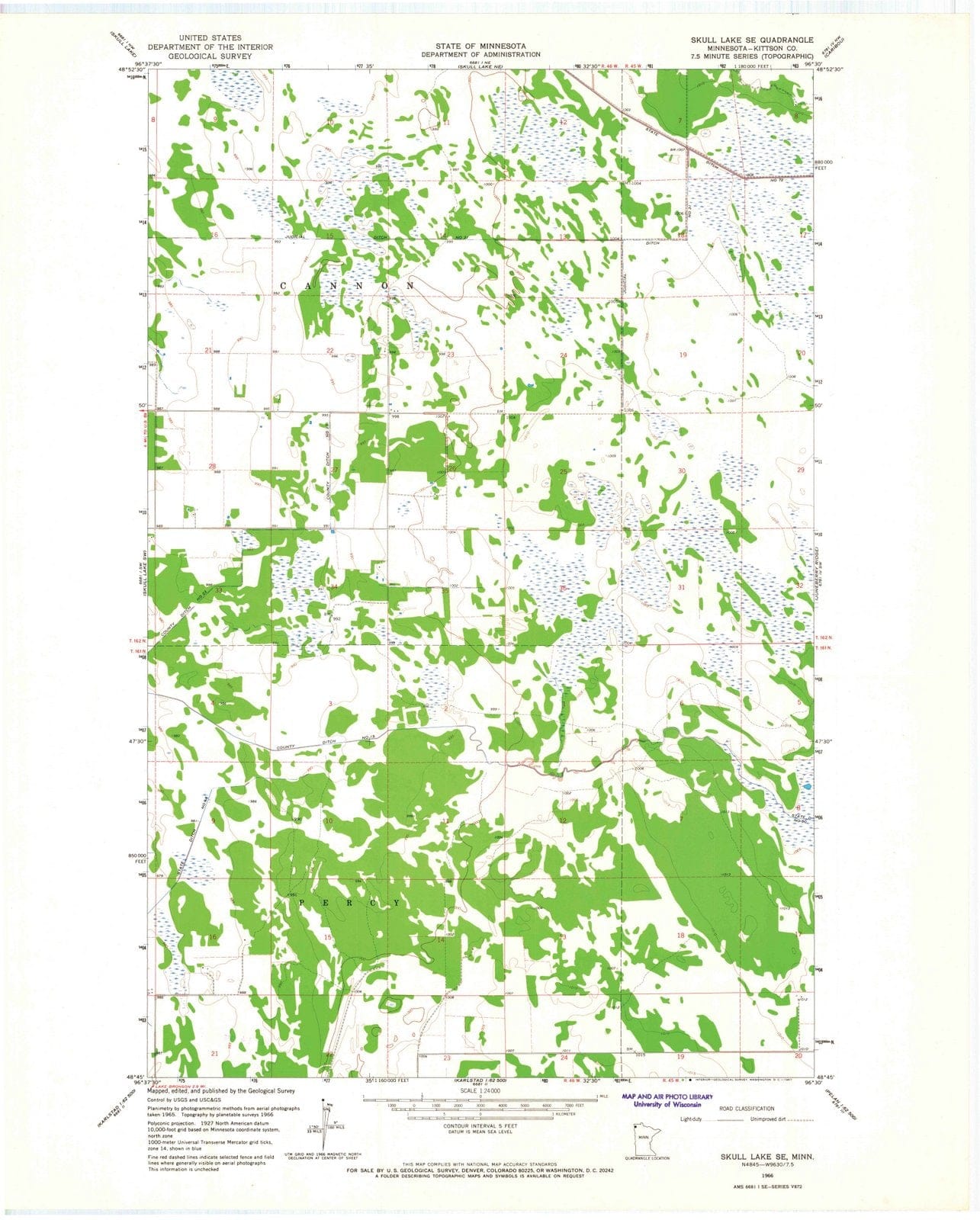 1966 Skull Lake, MN - Minnesota - USGS Topographic Map v2