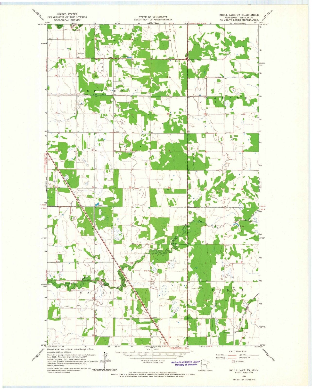 1966 Skull Lake, MN - Minnesota - USGS Topographic Map v3