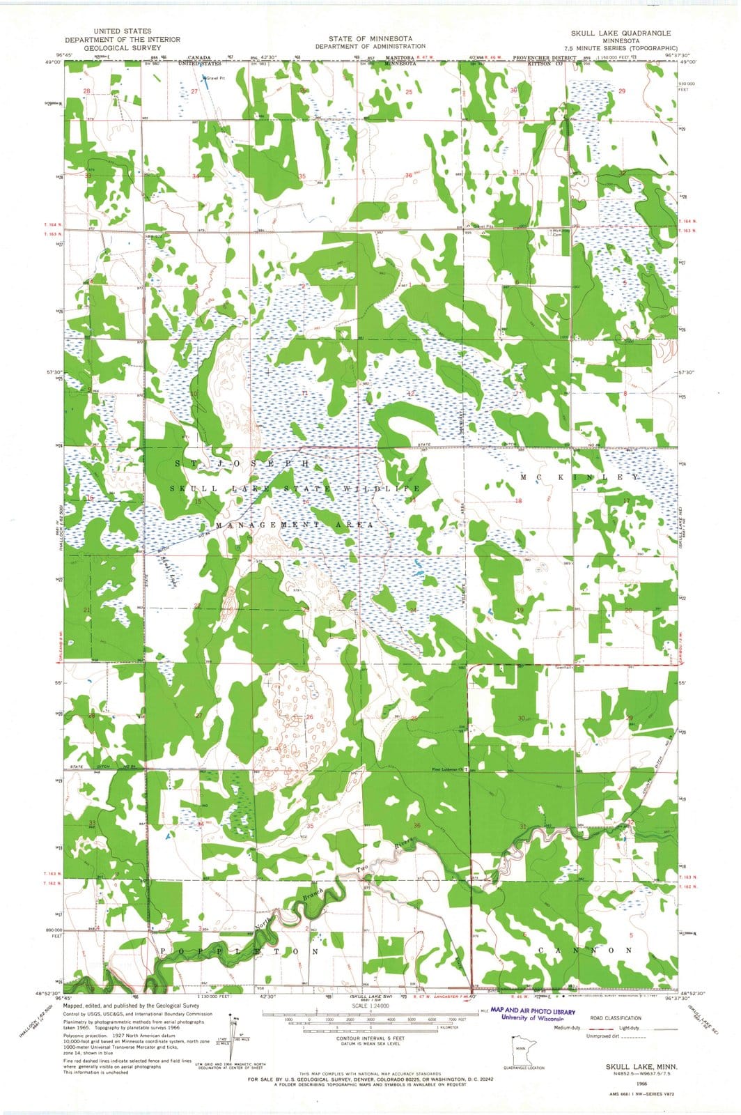 1966 Skull Lake, MN - Minnesota - USGS Topographic Map v4