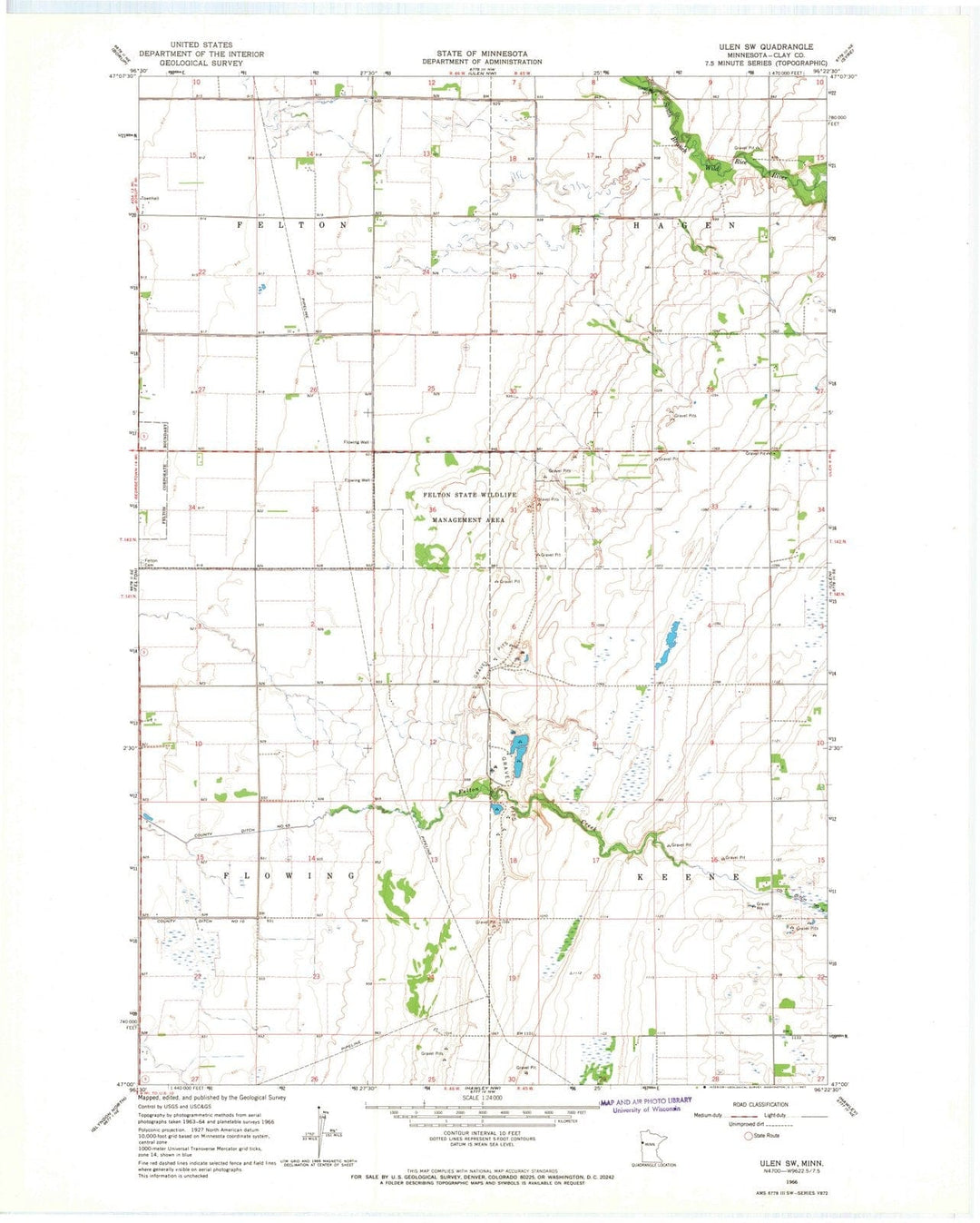 1966 Ulen, MN - Minnesota - USGS Topographic Map