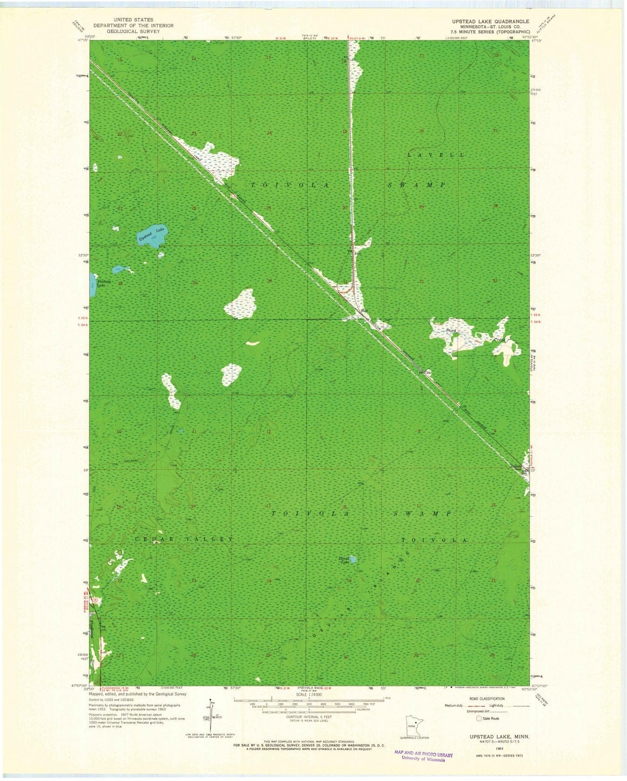 1963 Upstead Lake, MN - Minnesota - USGS Topographic Map