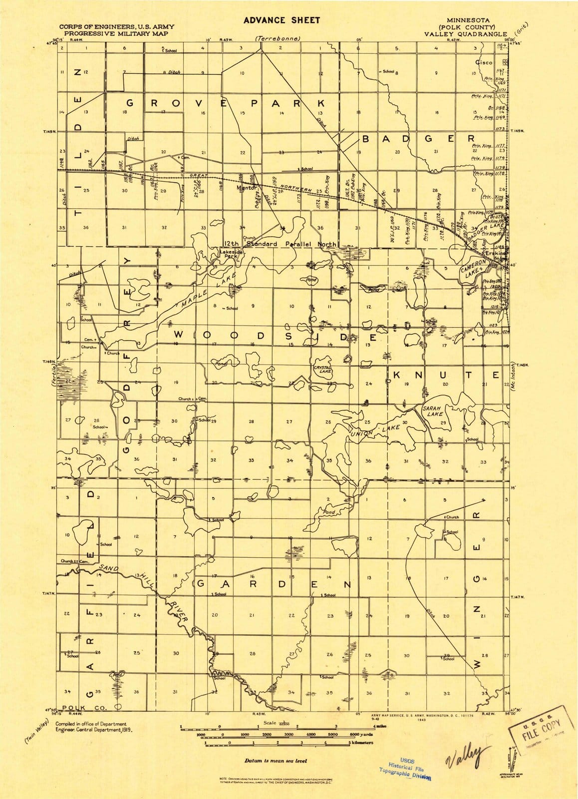 1919 Valley, MN - Minnesota - USGS Topographic Map