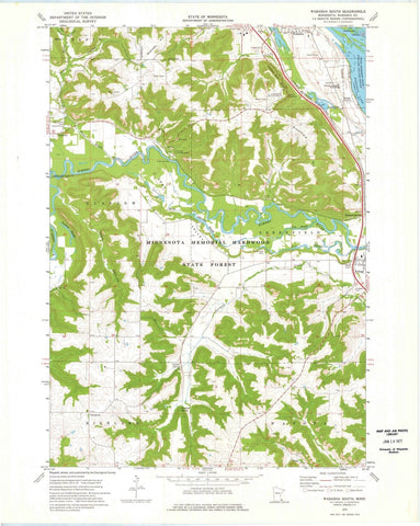 1974 Wabasha South, MN - Minnesota - USGS Topographic Map