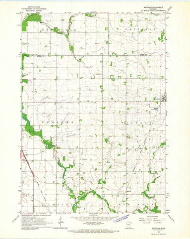 1966 Waltham, MN - Minnesota - USGS Topographic Map
