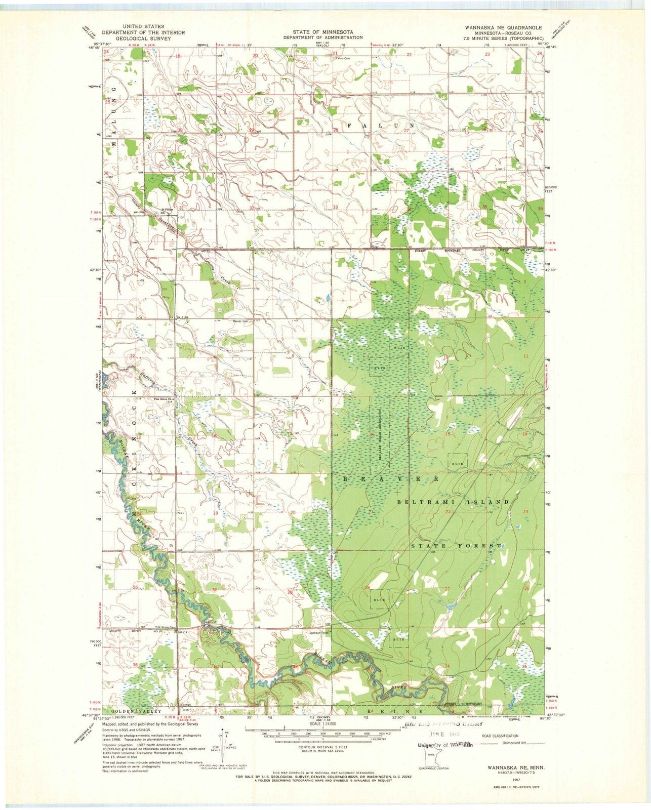 1967 Wannaska, MN - Minnesota - USGS Topographic Map