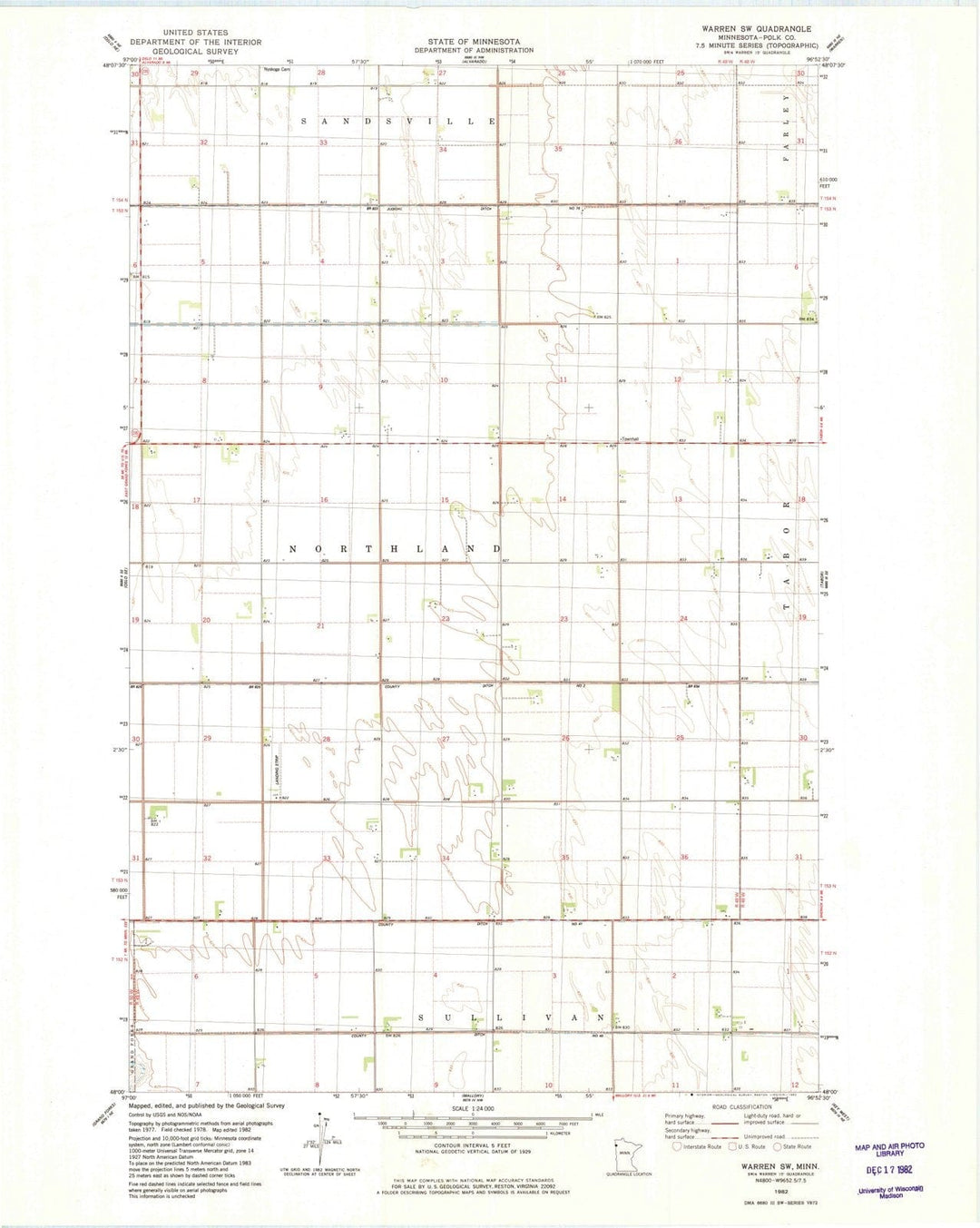 1982 Warren, MN - Minnesota - USGS Topographic Map