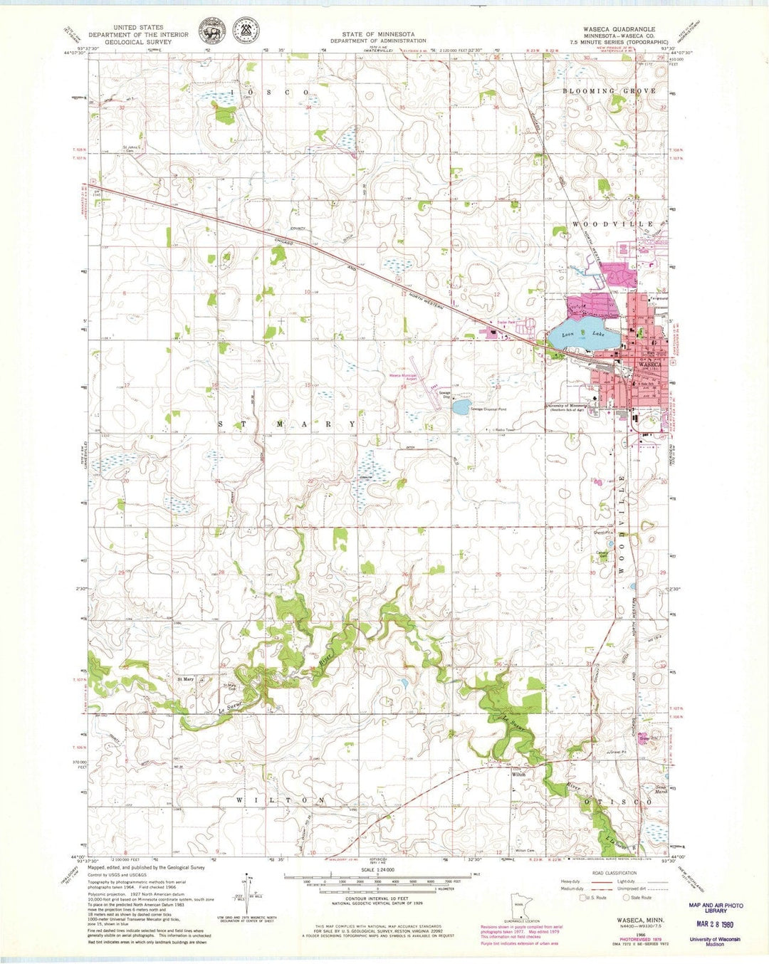 1966 Waseca, MN - Minnesota - USGS Topographic Map