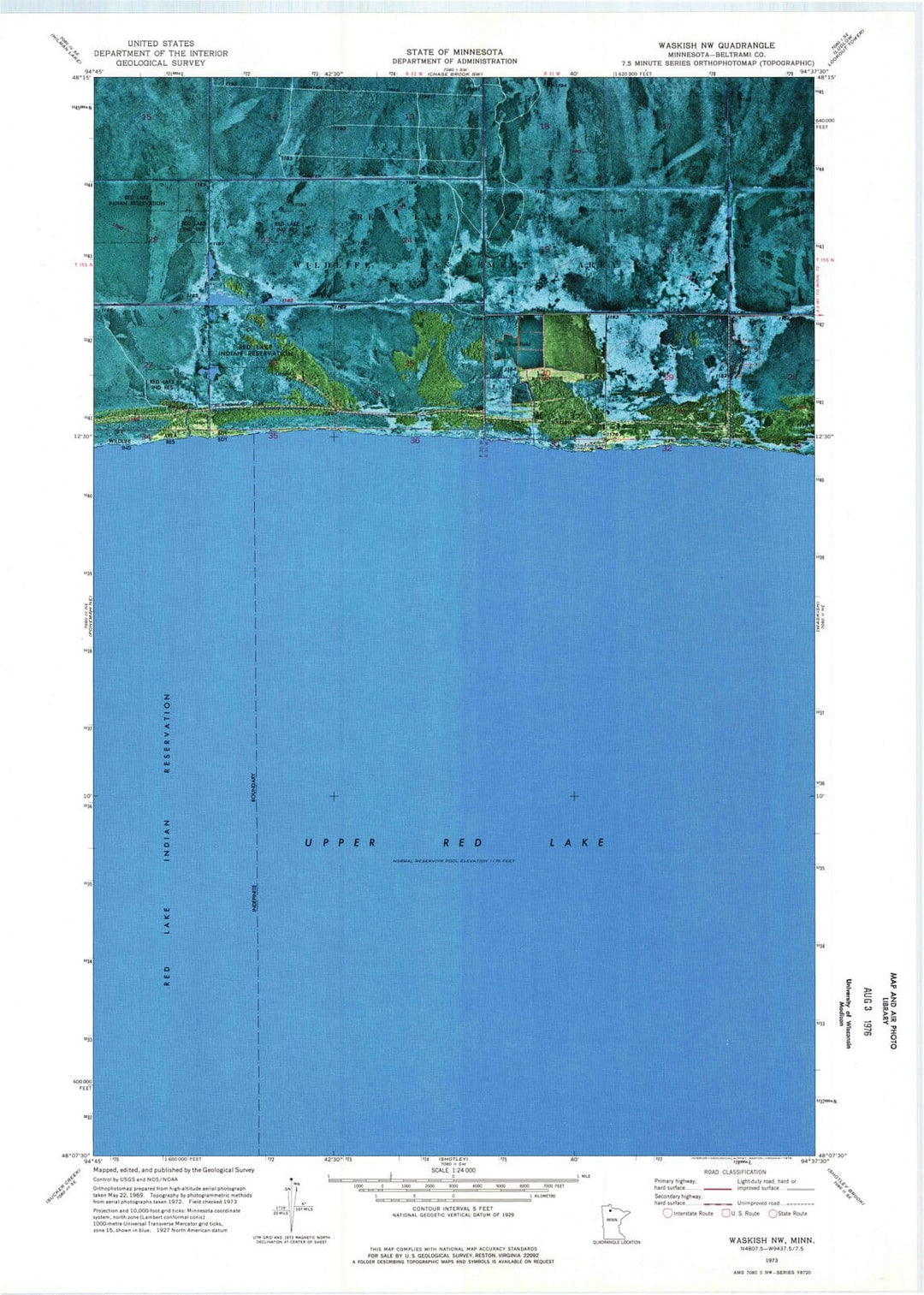 1973 Waskish, MN - Minnesota - USGS Topographic Map