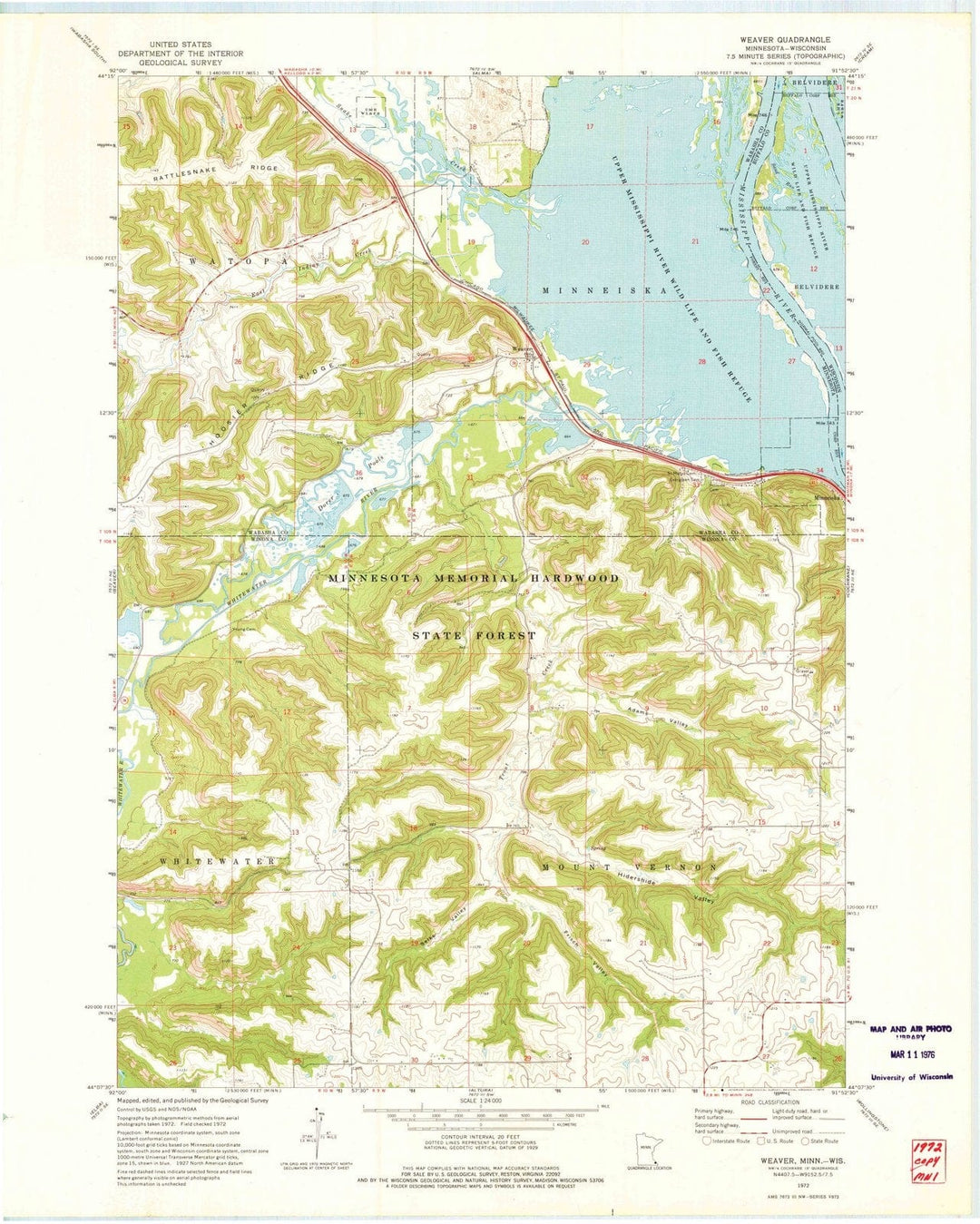 1972 Weaver, MN - Minnesota - USGS Topographic Map