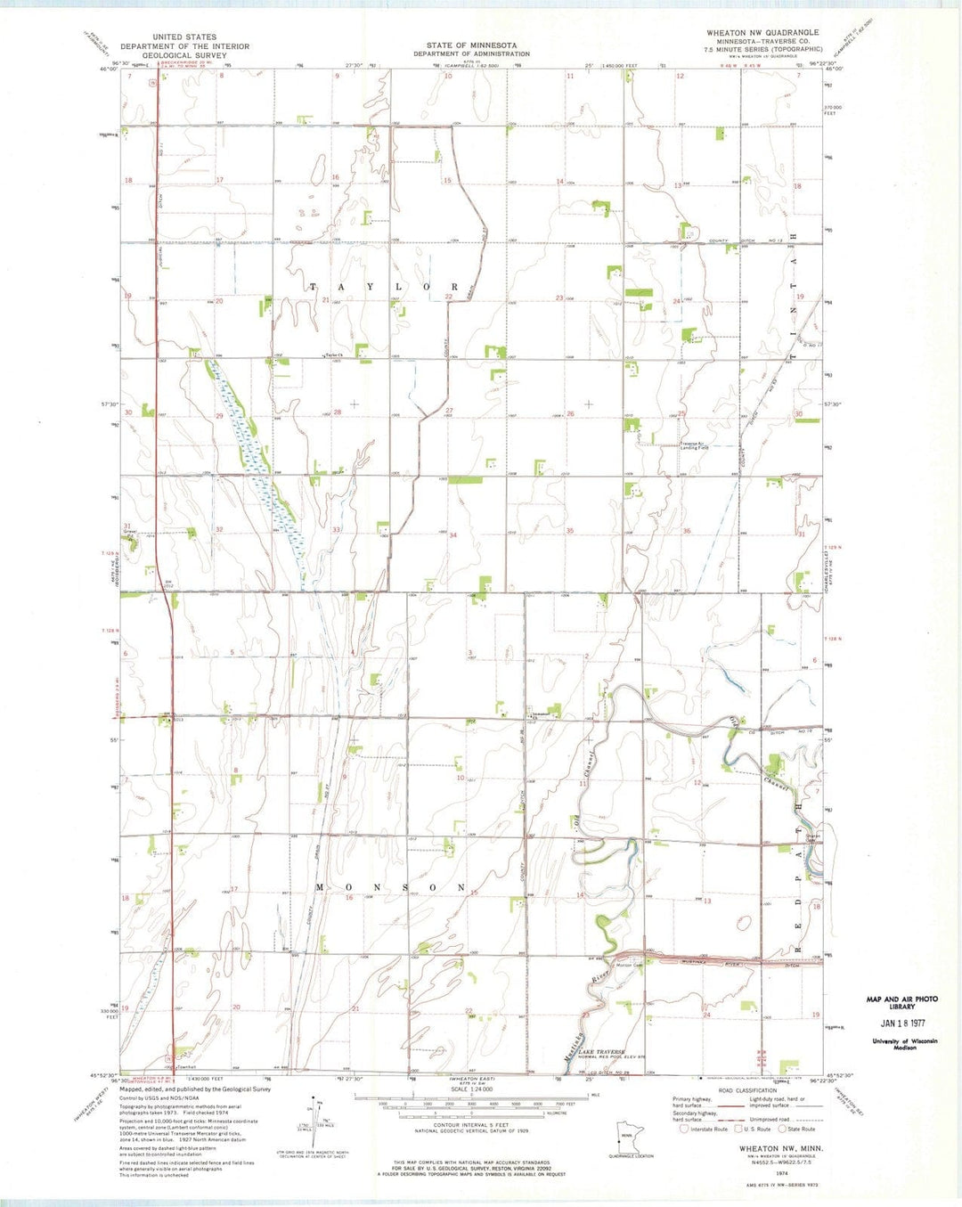 1974 Wheaton, MN - Minnesota - USGS Topographic Map