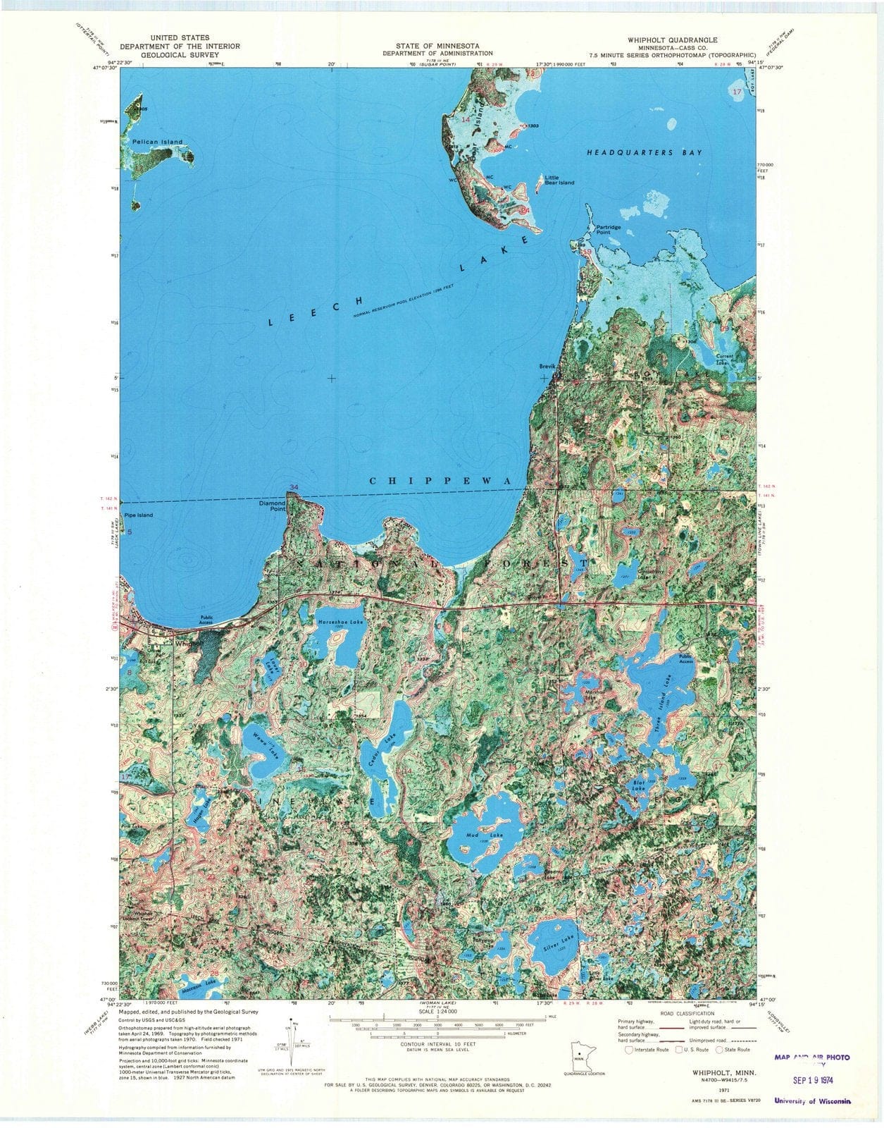 1971 Whipholt, MN - Minnesota - USGS Topographic Map