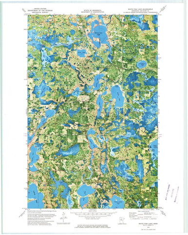 1972 White Fish Lake, MN - Minnesota - USGS Topographic Map
