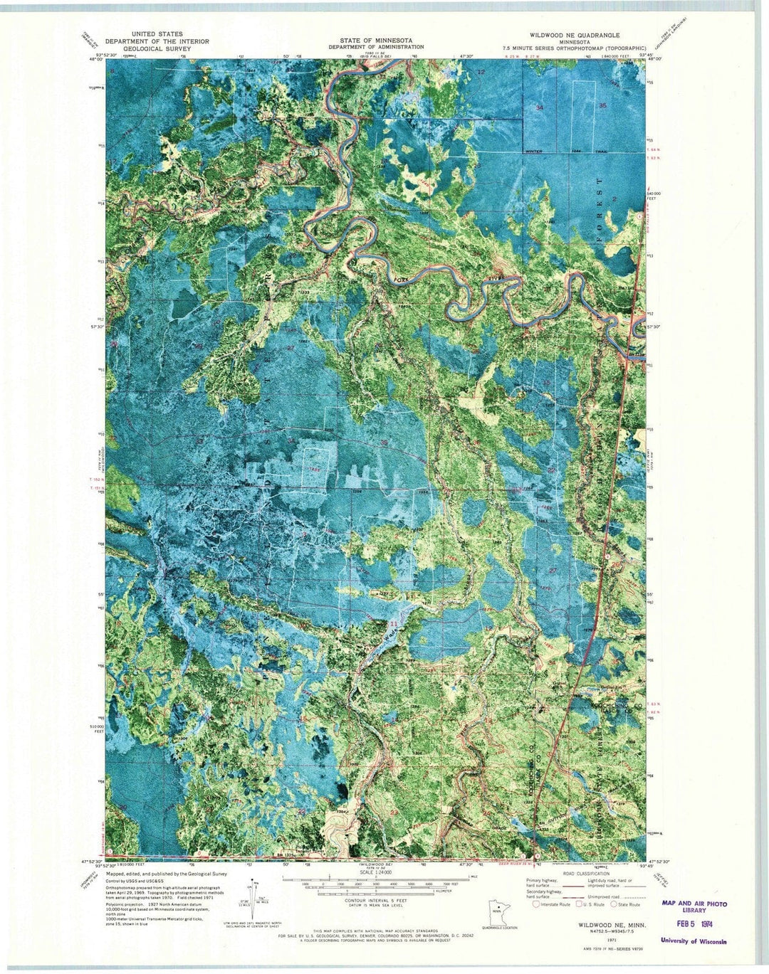 1971 Wildwood, MN - Minnesota - USGS Topographic Map