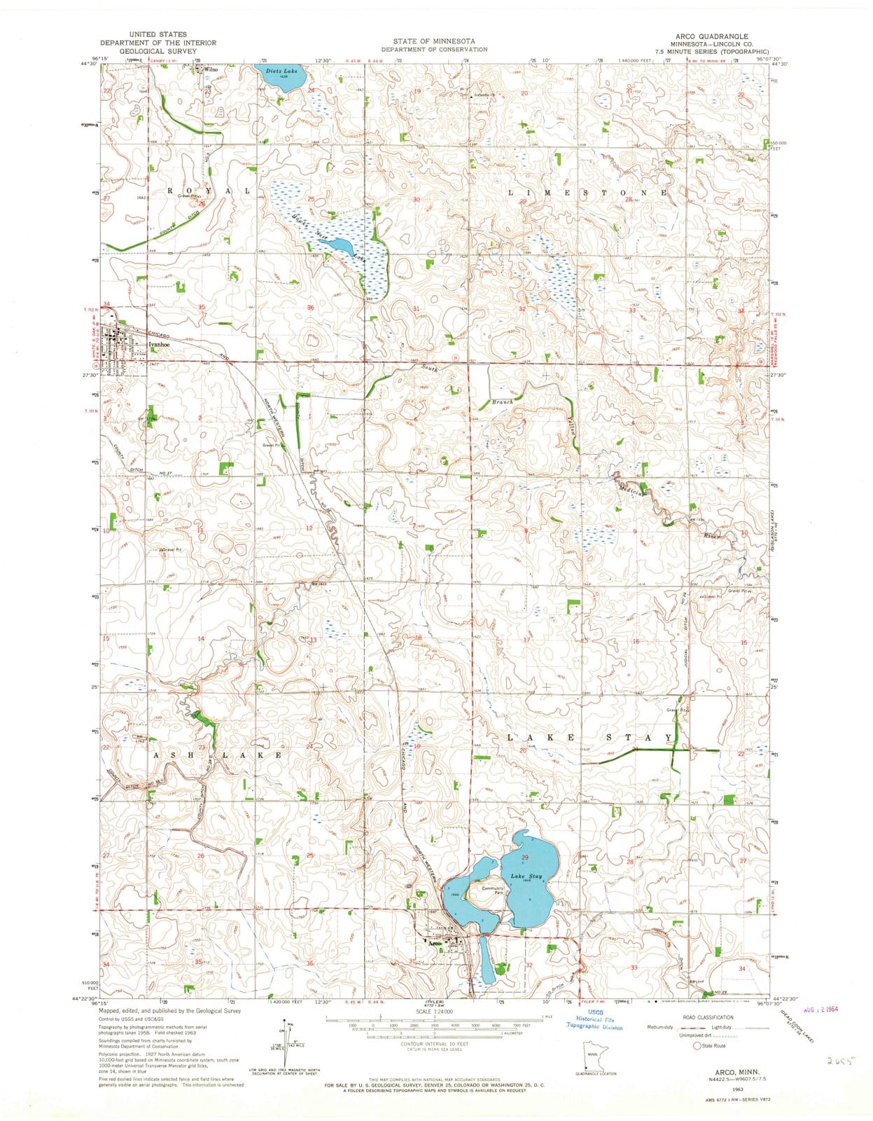 1963 Arco, MN - Minnesota - USGS Topographic Map