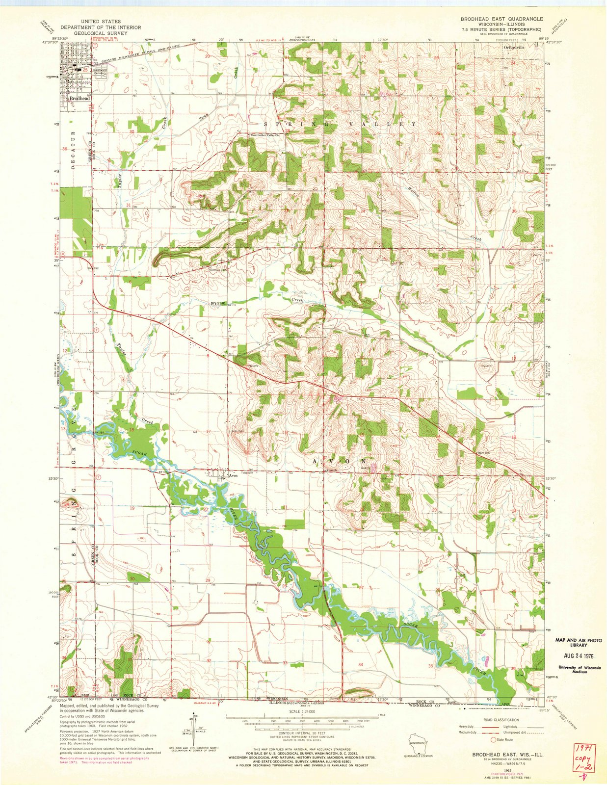 1962 Brodhead East, WI - Wisconsin - USGS Topographic Map