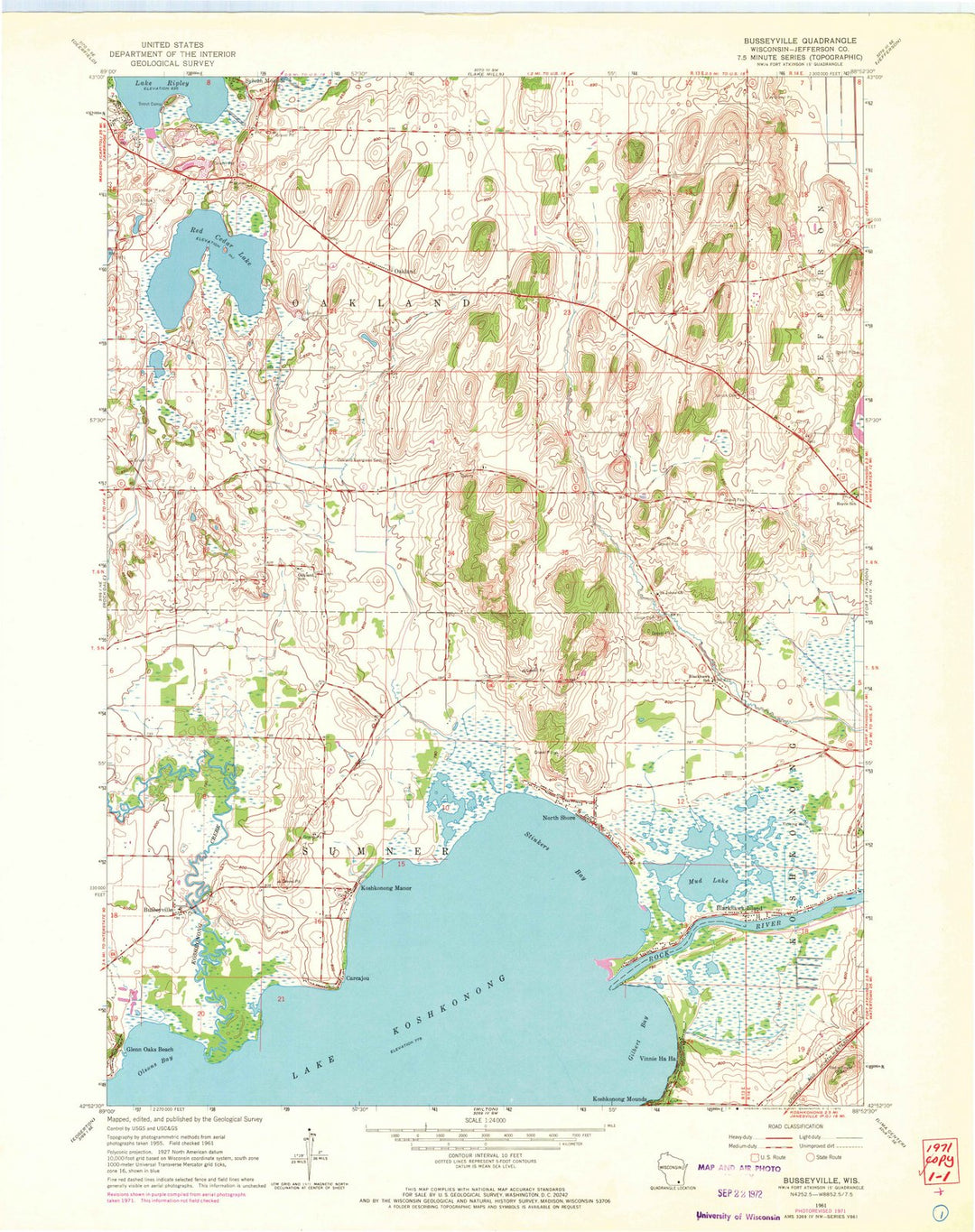 1961 Busseyville, WI - Wisconsin - USGS Topographic Map