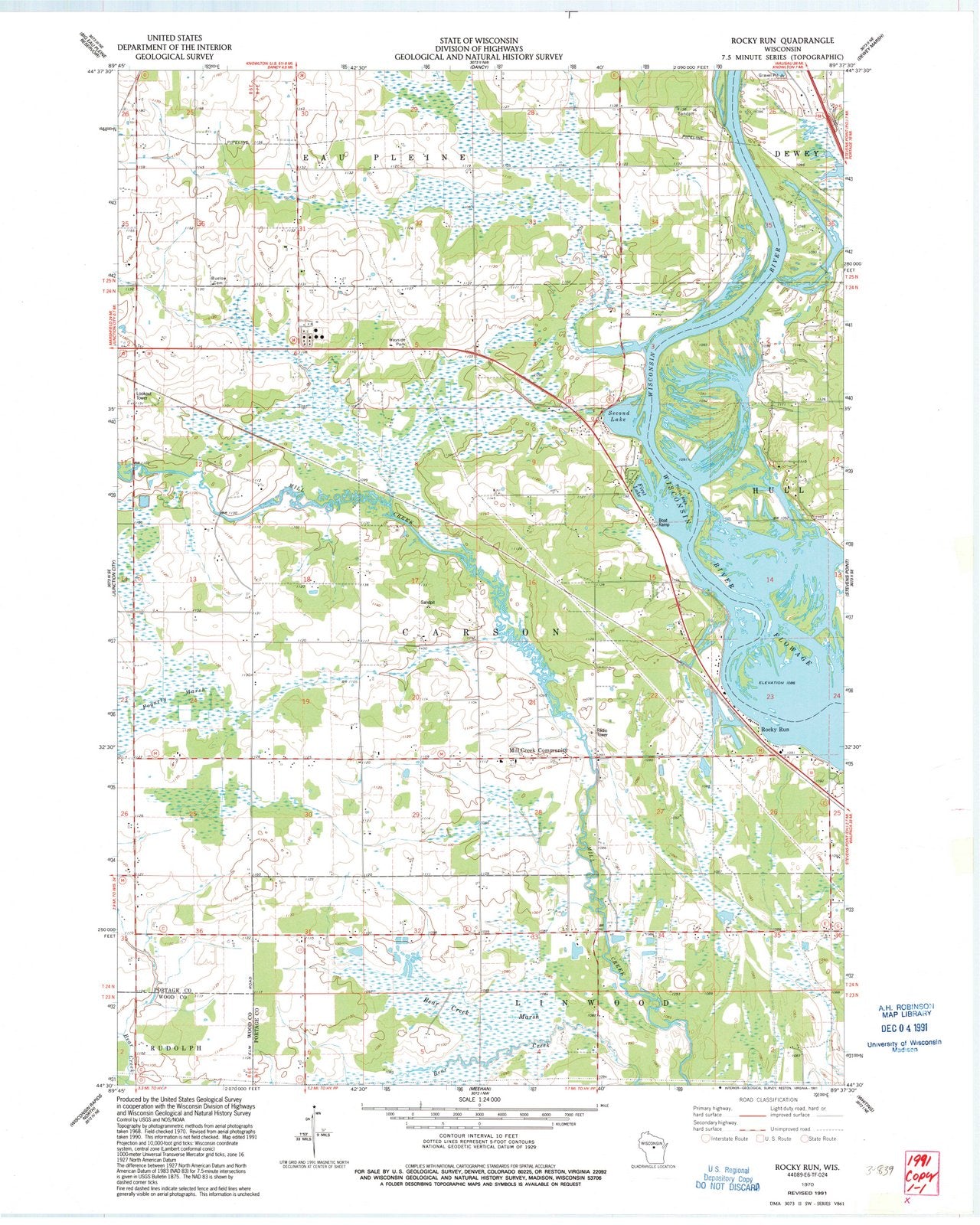 1970 Rocky Run, WI - Wisconsin - USGS Topographic Map