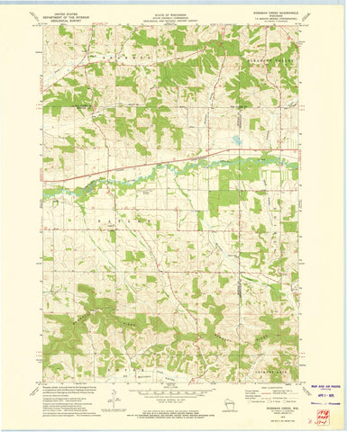 1973 Rossman Creek, WI - Wisconsin - USGS Topographic Map