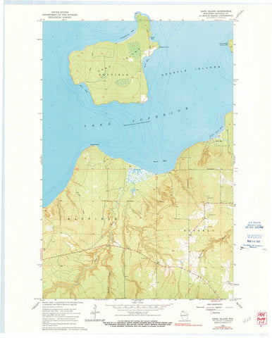 1964 Sand Island, WI - Wisconsin - USGS Topographic Map