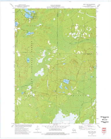 1973 Shay Lake, WI - Wisconsin - USGS Topographic Map