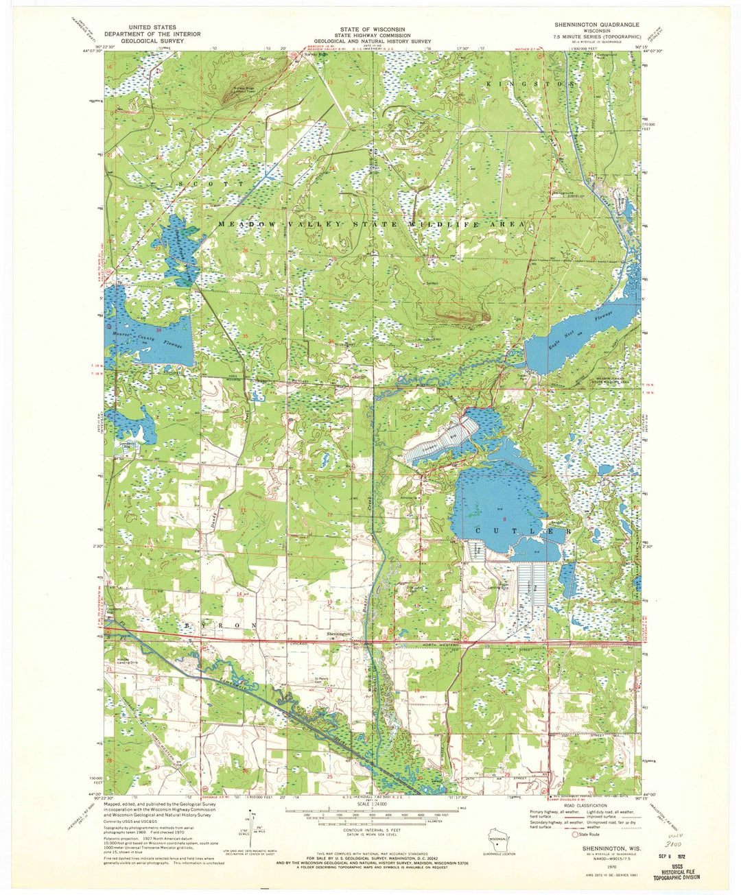 1970 Shennington, WI - Wisconsin - USGS Topographic Map