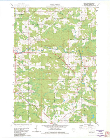 1982 Shepley, WI - Wisconsin - USGS Topographic Map