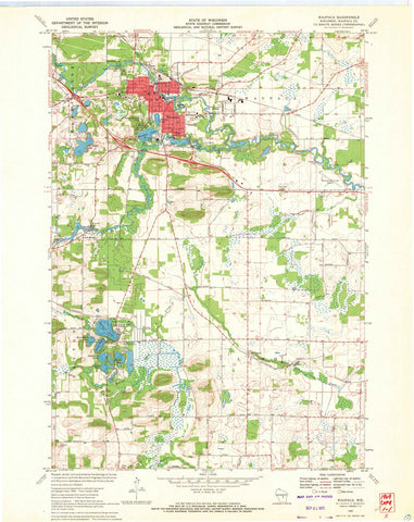 1969 Waupaca, WI - Wisconsin - USGS Topographic Map