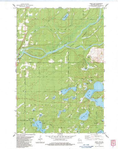 1983 Webb Lake, WI - Wisconsin - USGS Topographic Map