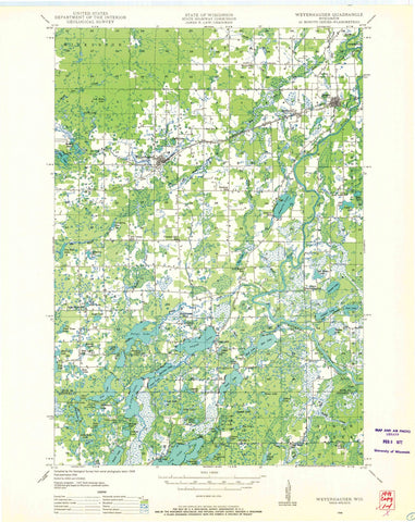 1948 Weyerhauser, WI - Wisconsin - USGS Topographic Map