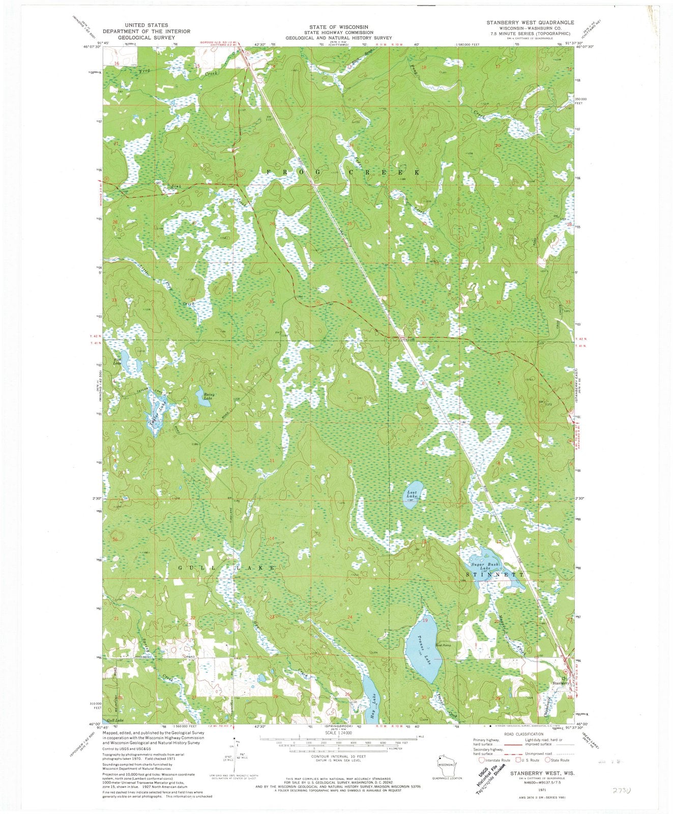 1971 Stanberry West, WI - Wisconsin - USGS Topographic Map