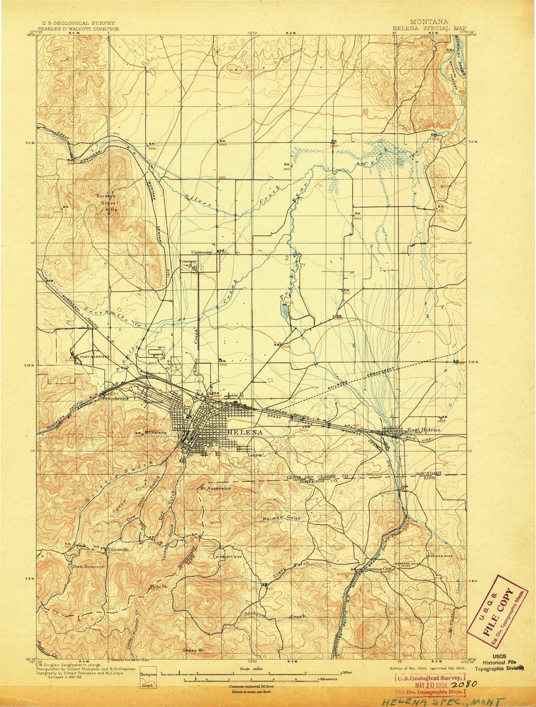 1899 Helena Special, MT - Montana - USGS Topographic Map