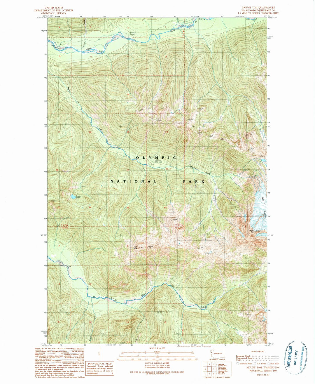 1990 Mount Tom, WA - Washington - USGS Topographic Map