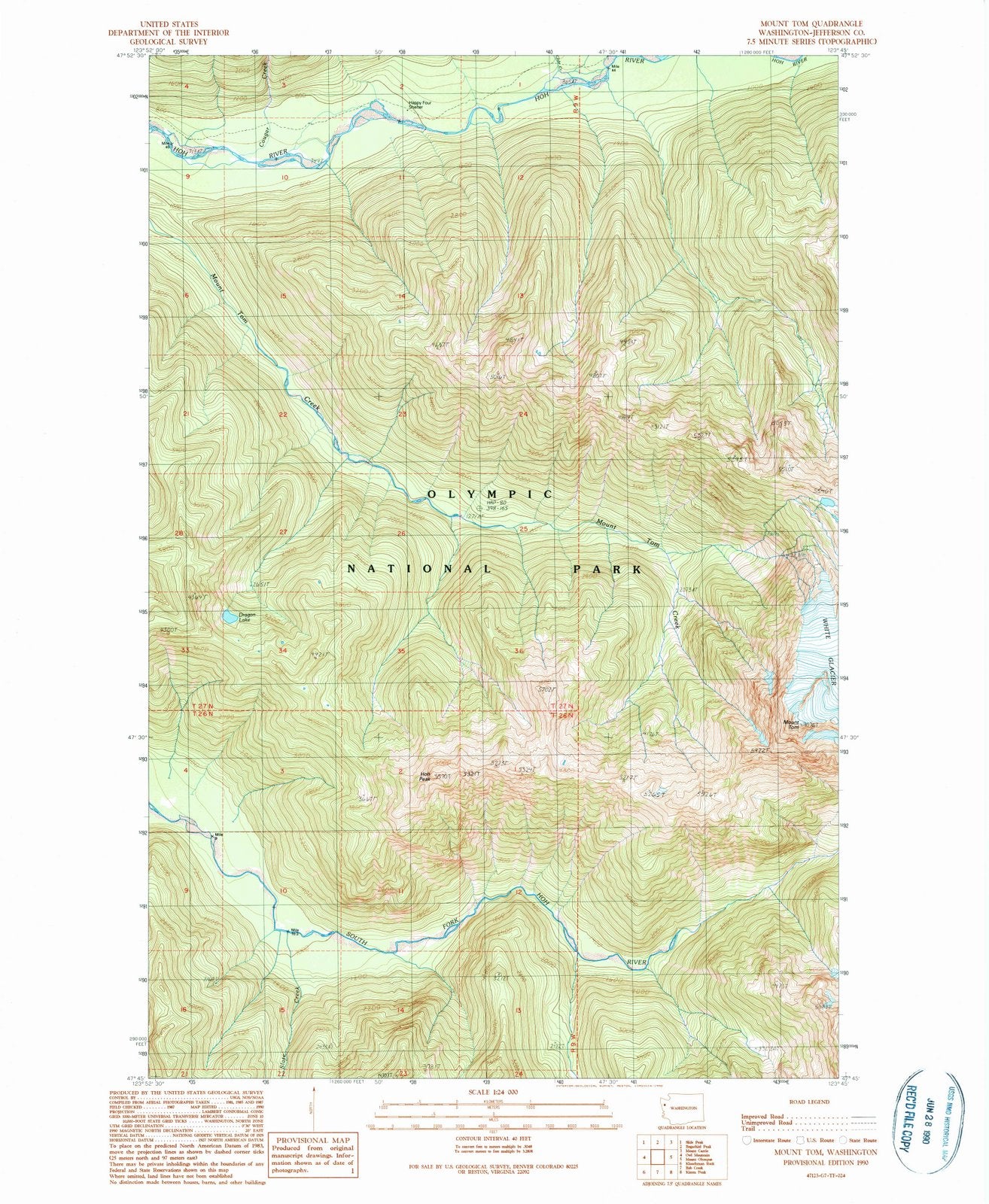 1990 Mount Tom, WA - Washington - USGS Topographic Map