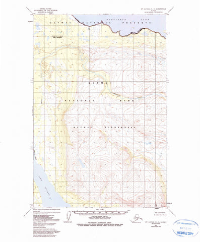 1951 Mt. Katmai, AK - Alaska - USGS Topographic Map v7