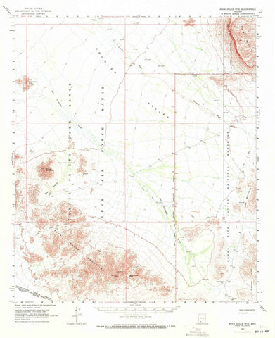 1964 Aguaulce MTS, AZ - Arizona - USGS Topographic Map