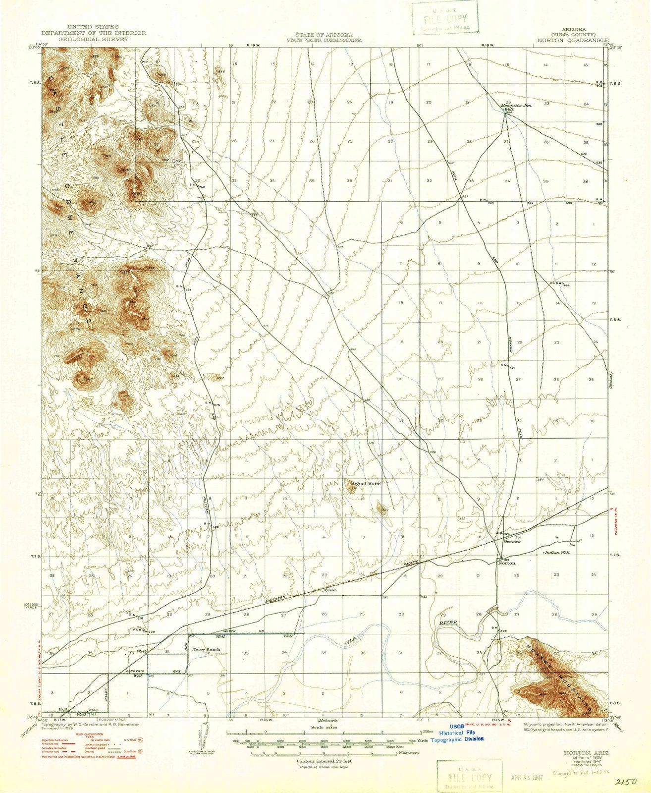1928 Norton, AZ - Arizona - USGS Topographic Map