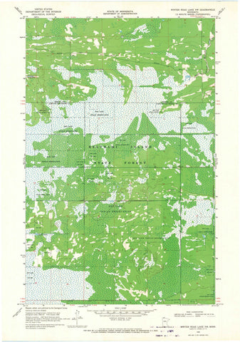 1968 Winter Road Lake, MN - Minnesota - USGS Topographic Map
