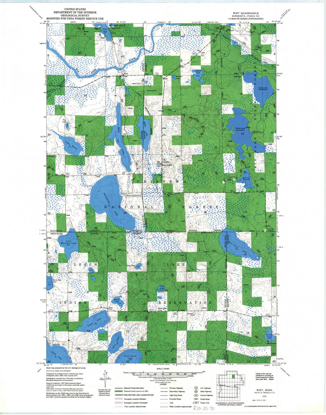 1970 Wirt, MN - Minnesota - USGS Topographic Map