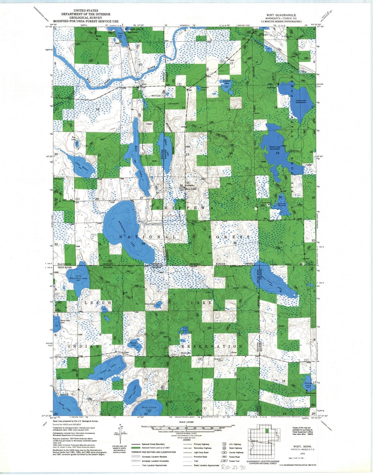1970 Wirt, MN - Minnesota - USGS Topographic Map