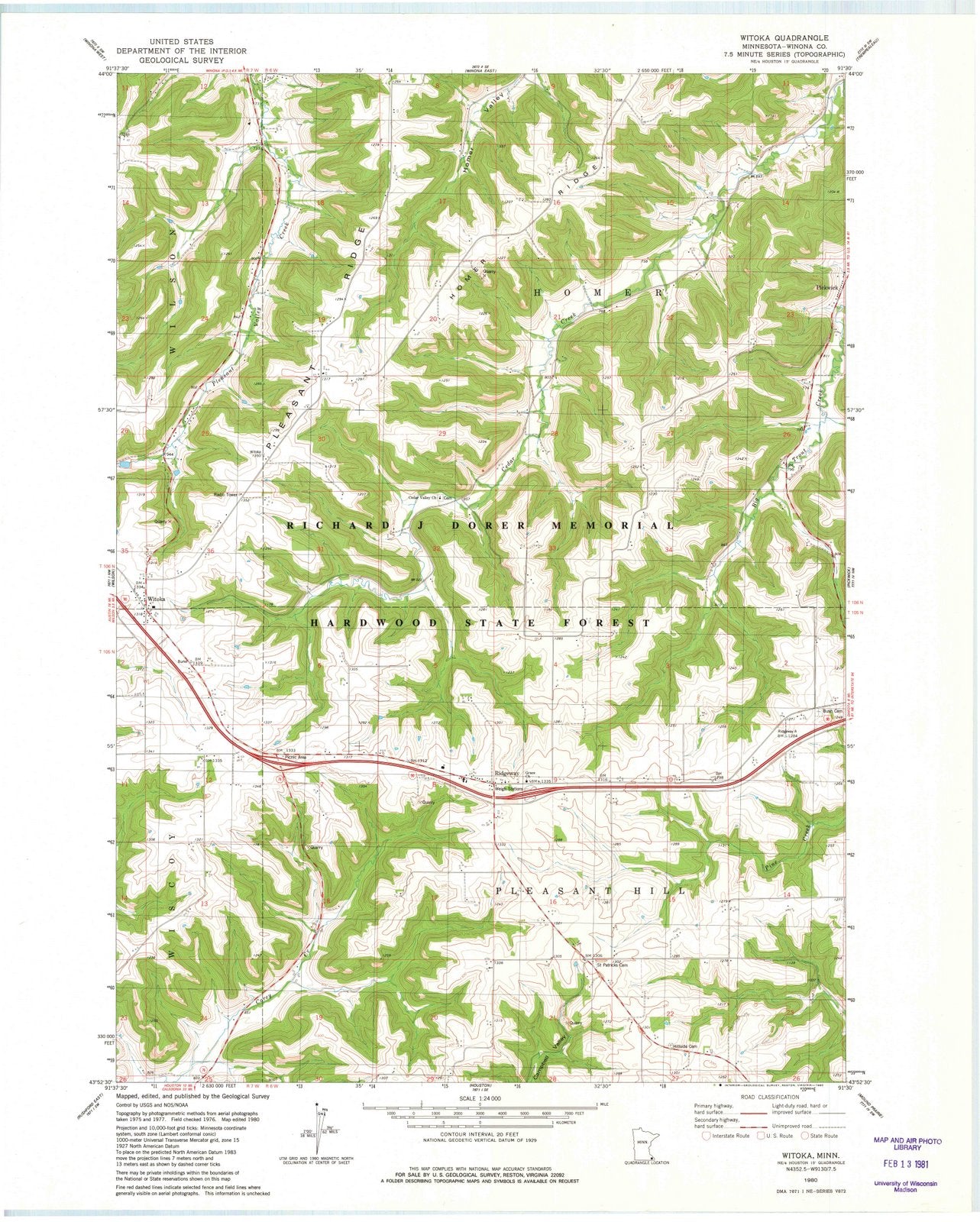 1980 Witoka, MN - Minnesota - USGS Topographic Map