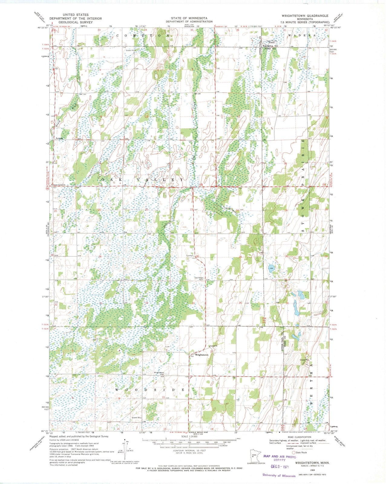 1969 Wrightstown, MN - Minnesota - USGS Topographic Map