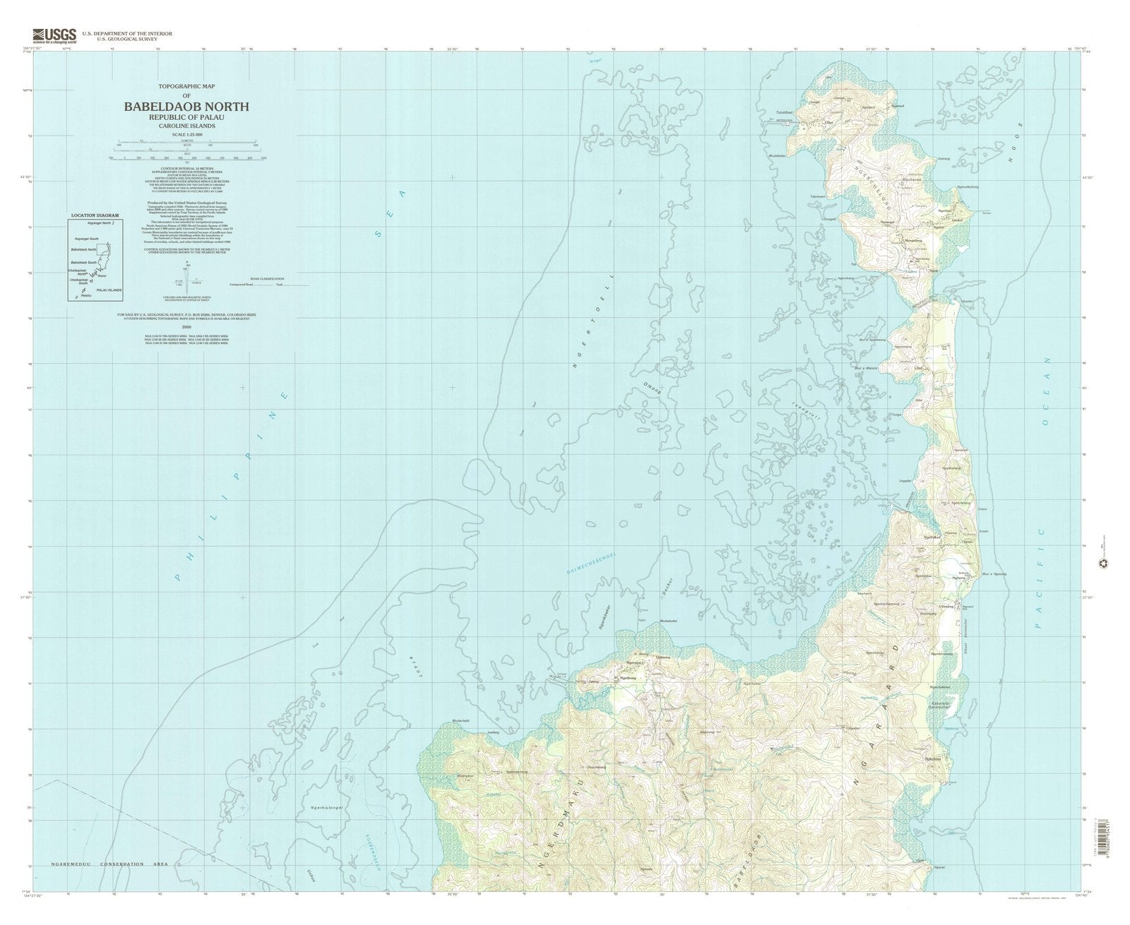 2000 Babeldaob North, PW - Palau - USGS Topographic Map