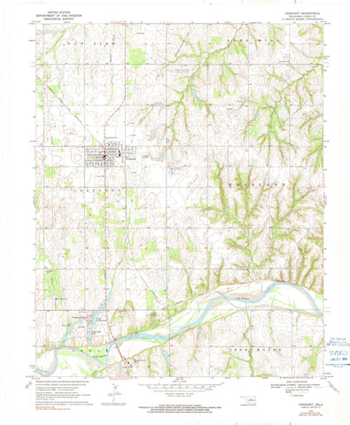 1970 Crescent, OK - Oklahoma - USGS Topographic Map