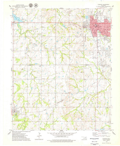 1975 Cushing, OK - Oklahoma - USGS Topographic Map