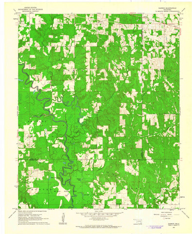 1961 Darwin, OK - Oklahoma - USGS Topographic Map