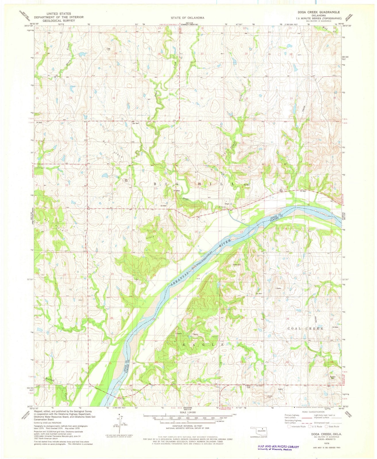 1978 Doga Creek, OK - Oklahoma - USGS Topographic Map