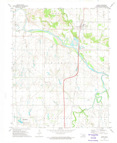 1972 Dover, OK - Oklahoma - USGS Topographic Map
