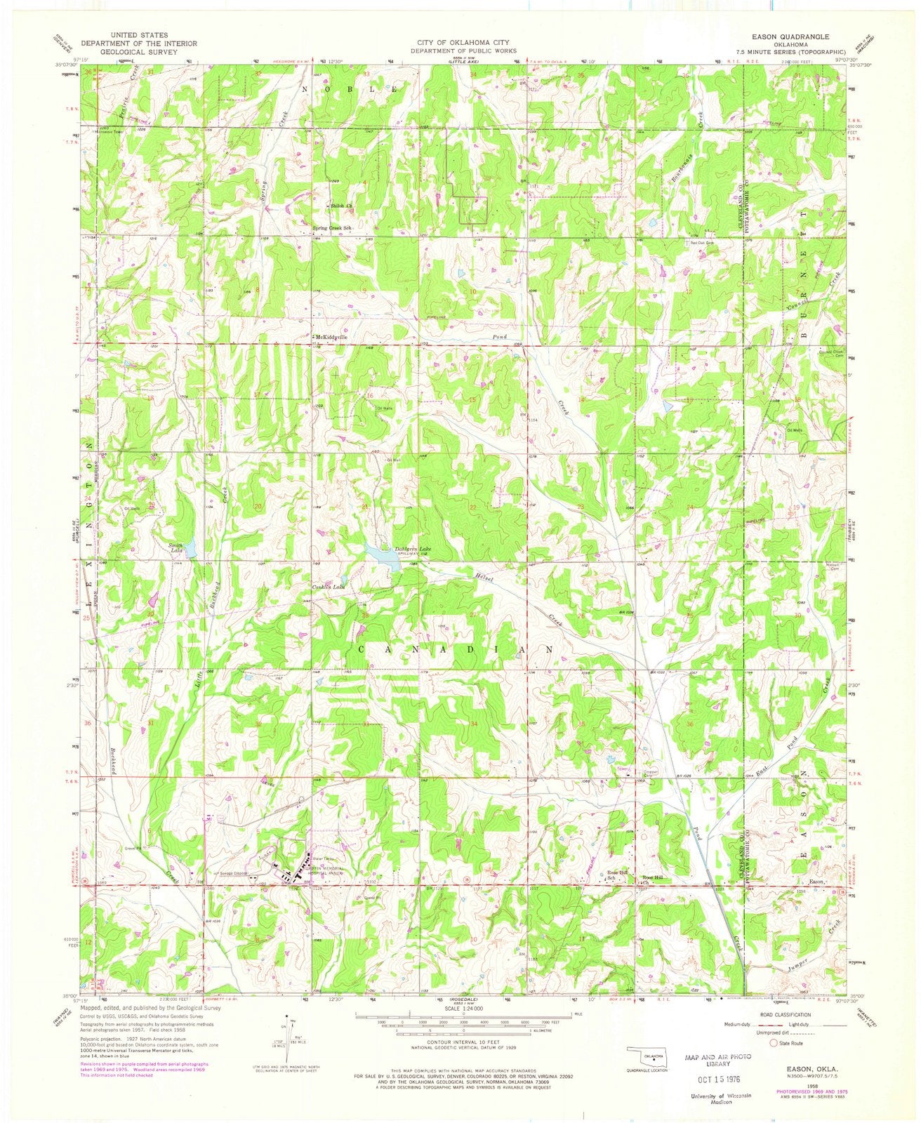 1958 Eason, OK - Oklahoma - USGS Topographic Map