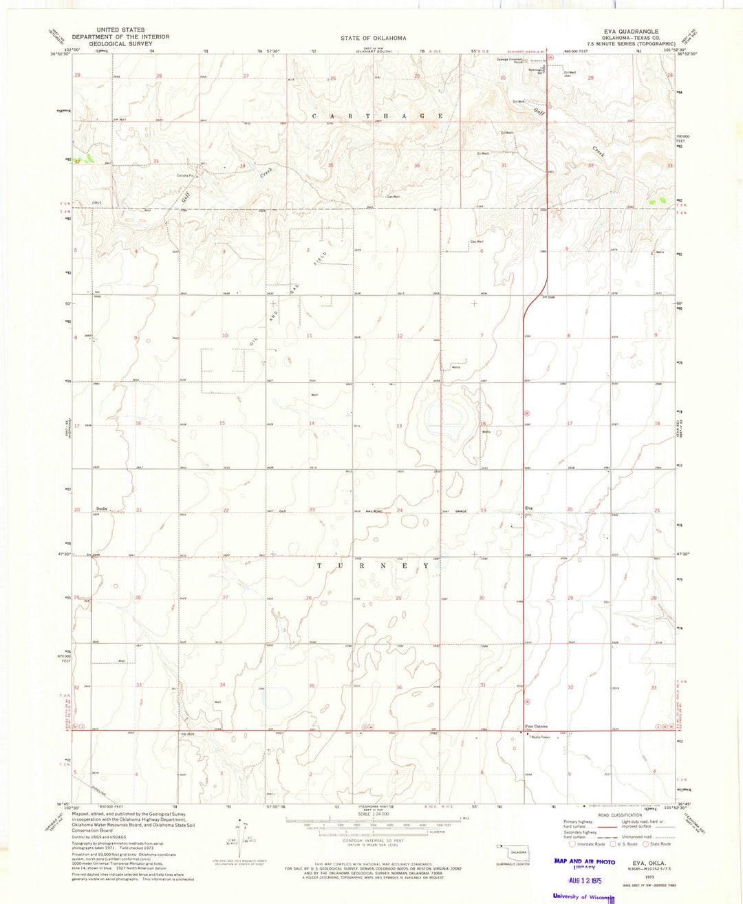 1973 Eva, OK - Oklahoma - USGS Topographic Map v3